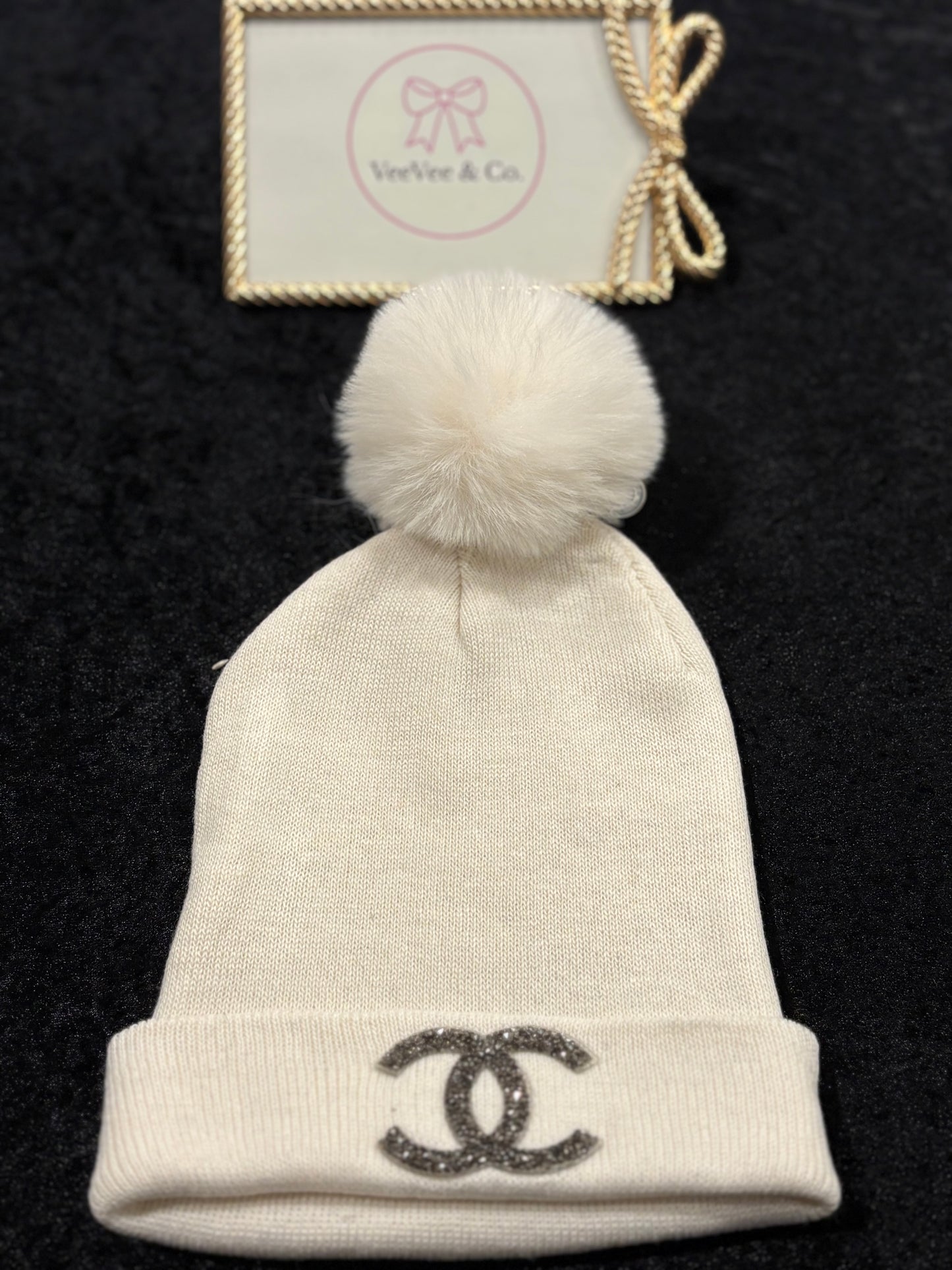 Snow Bunny Rhinestone Beanie