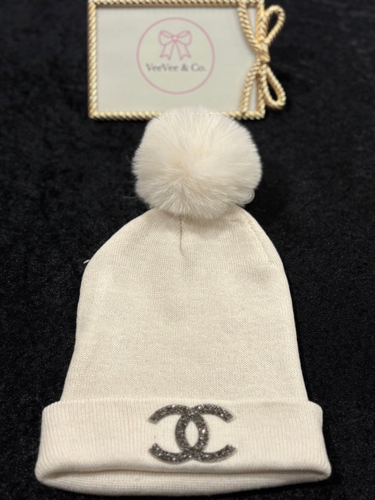 Snow Bunny Rhinestone Beanie