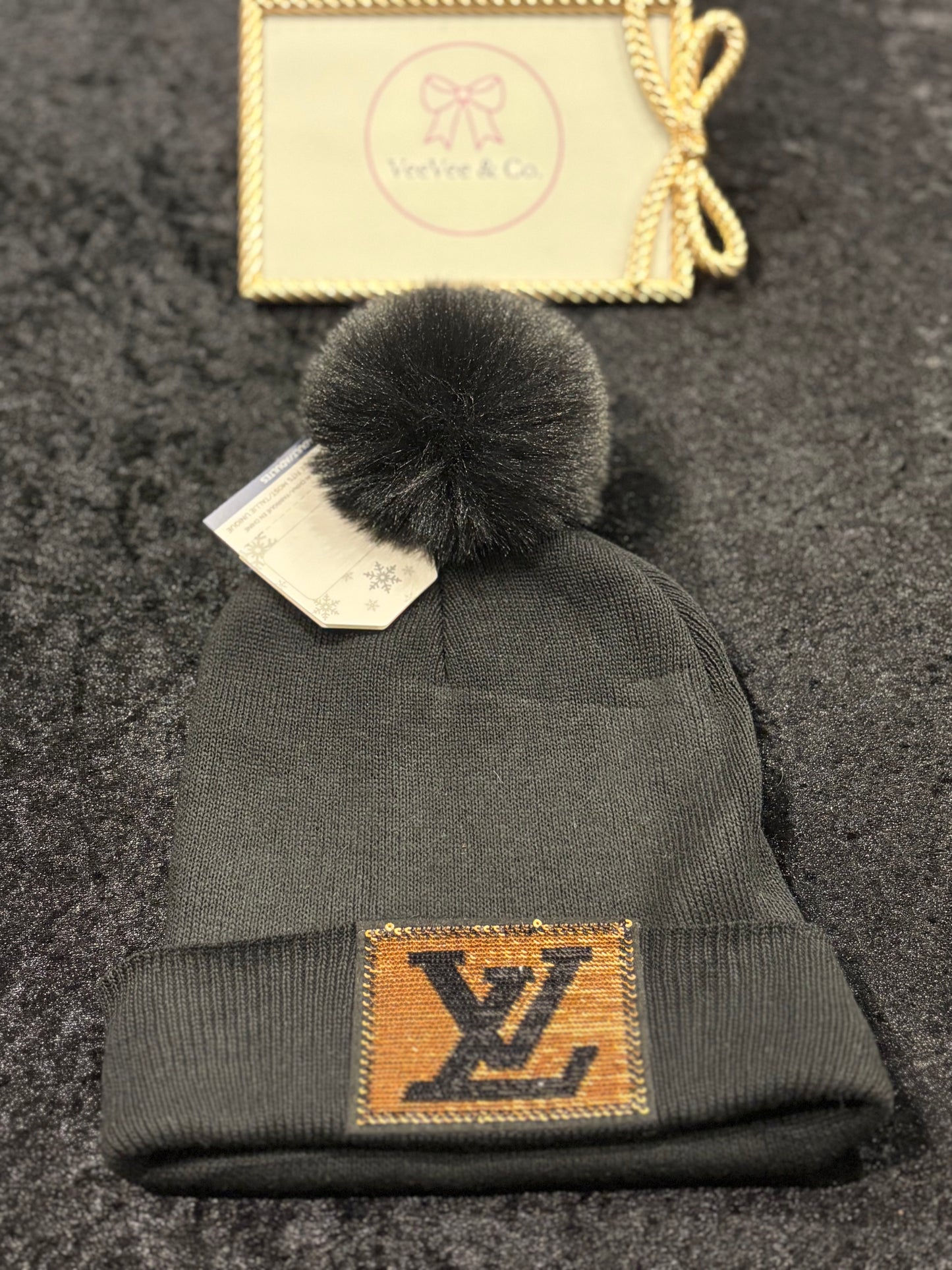 Luxe Noir Pom Beanie