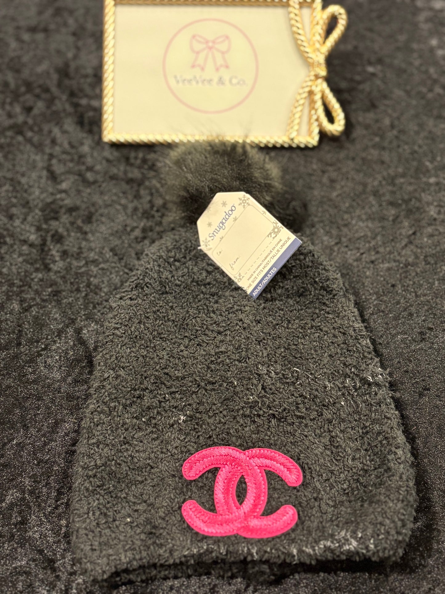 Midnight Cozy Pom Beanie
