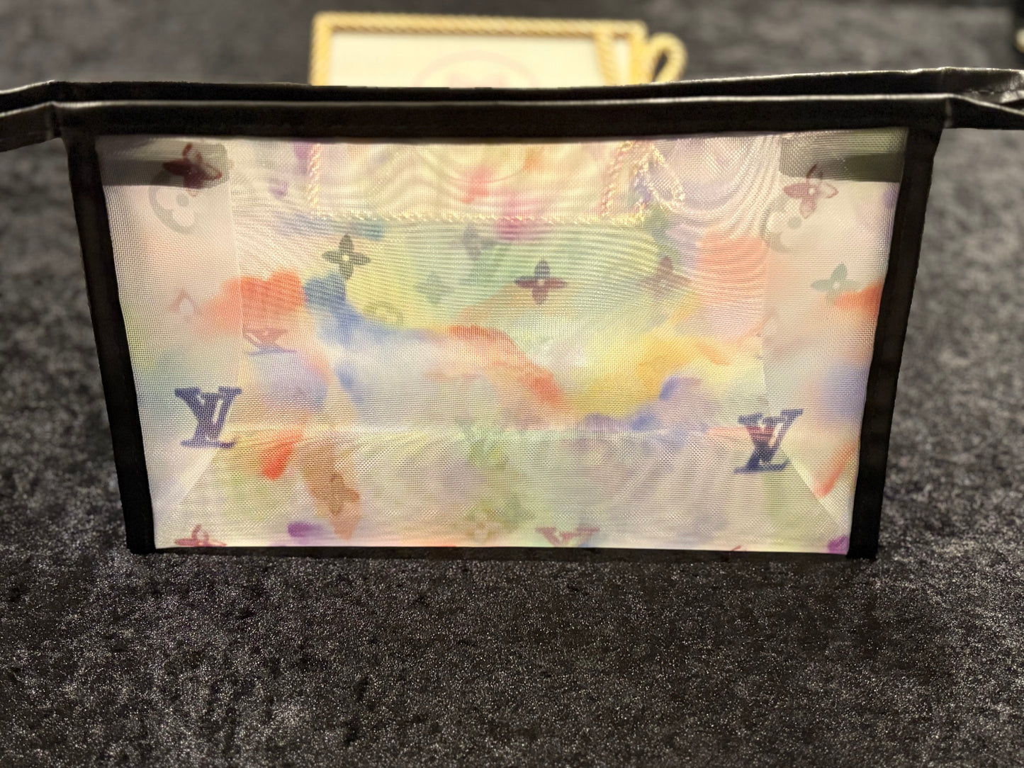 Watercolor Mesh Makeup Pouch | Multicolor Travel Zipper Bag