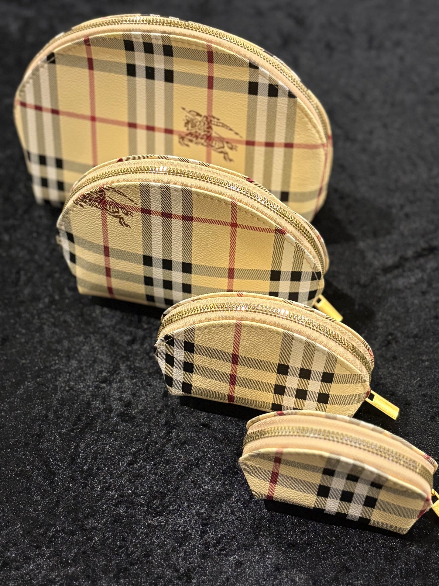Classic Plaid Beauty Set | 4-Piece Makeup Bag Bundle