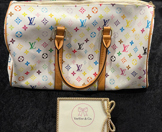 Rainbow Monogram Duffle Bag | Statement Travel Weekender