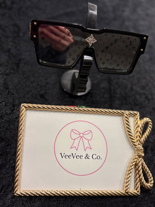 Monogram Mirrored Sunnies | Luxe Black Statement Shades