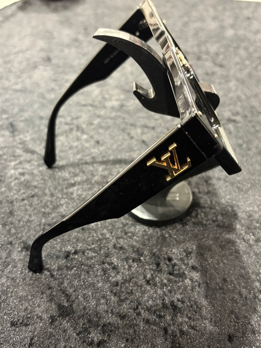 Monogram Mirrored Sunnies | Luxe Black Statement Shades