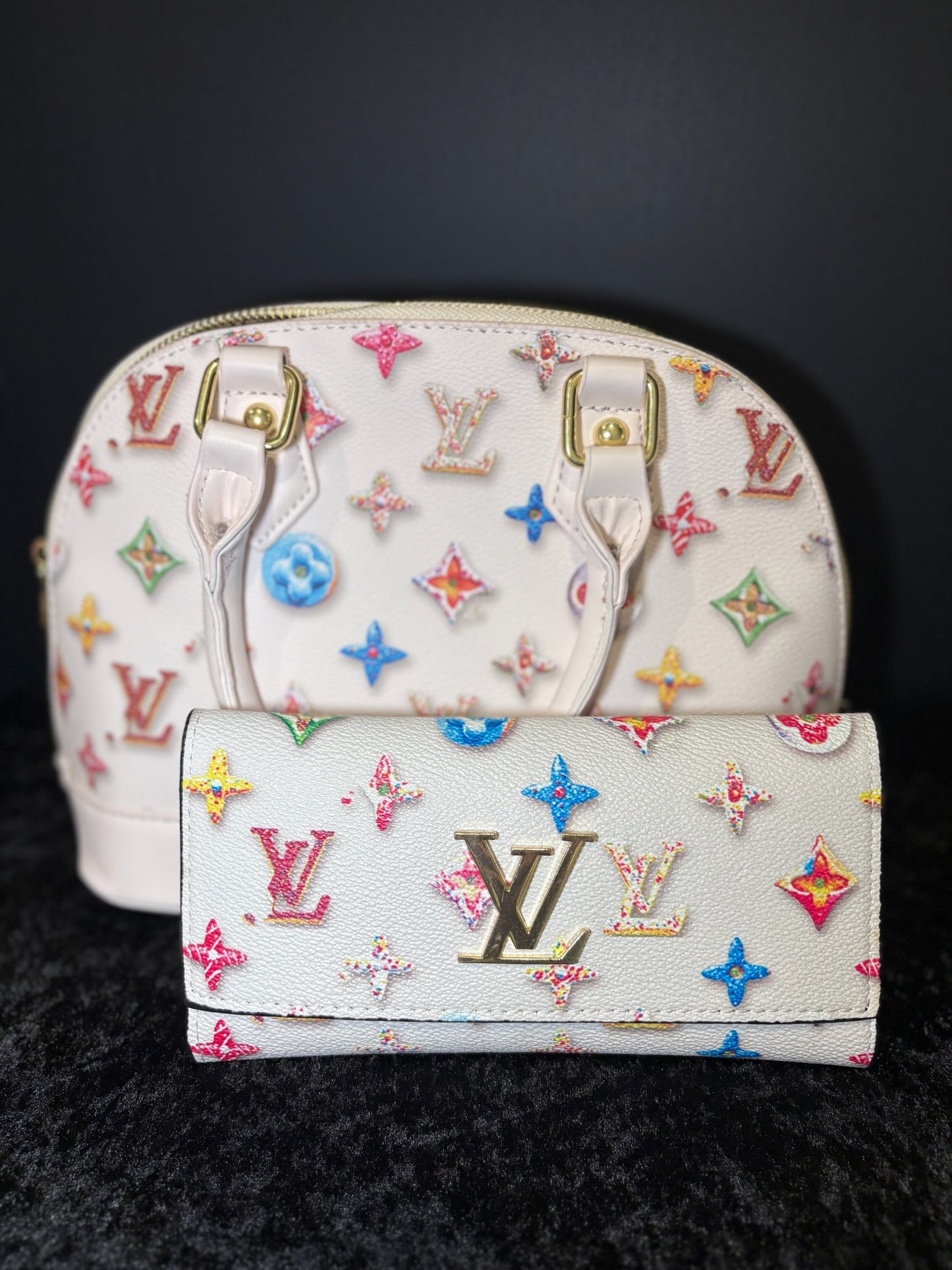 🍩✨ Sweet Luxe Handbag & Wallet Set 👜🤍