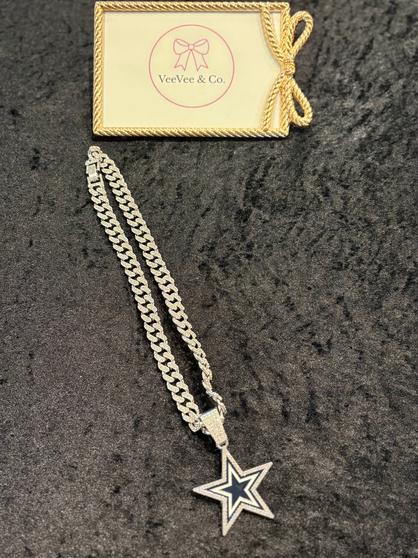 Iced Out Cowboys Star Chain Necklace