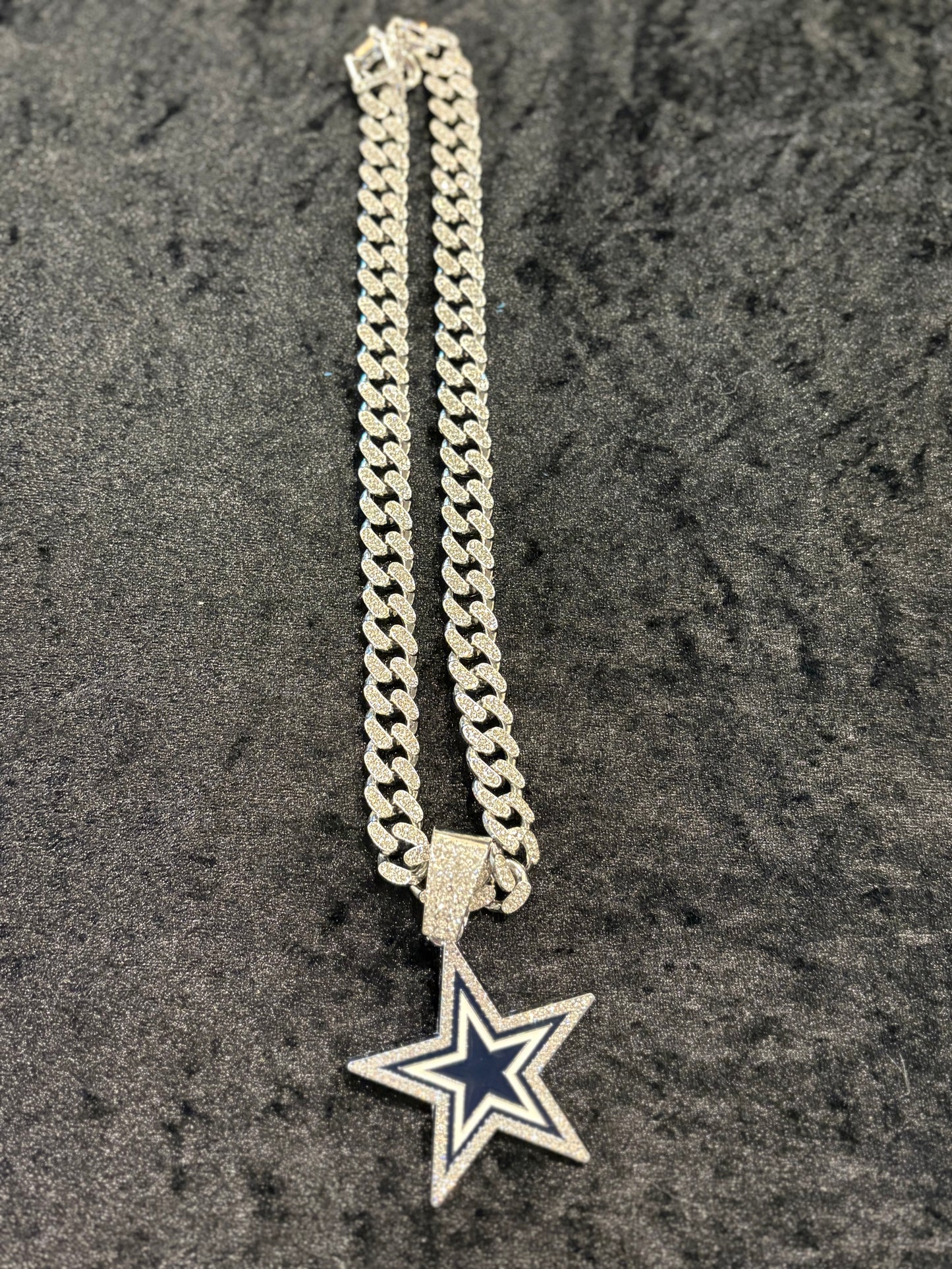 Iced Out Cowboys Star Chain Necklace