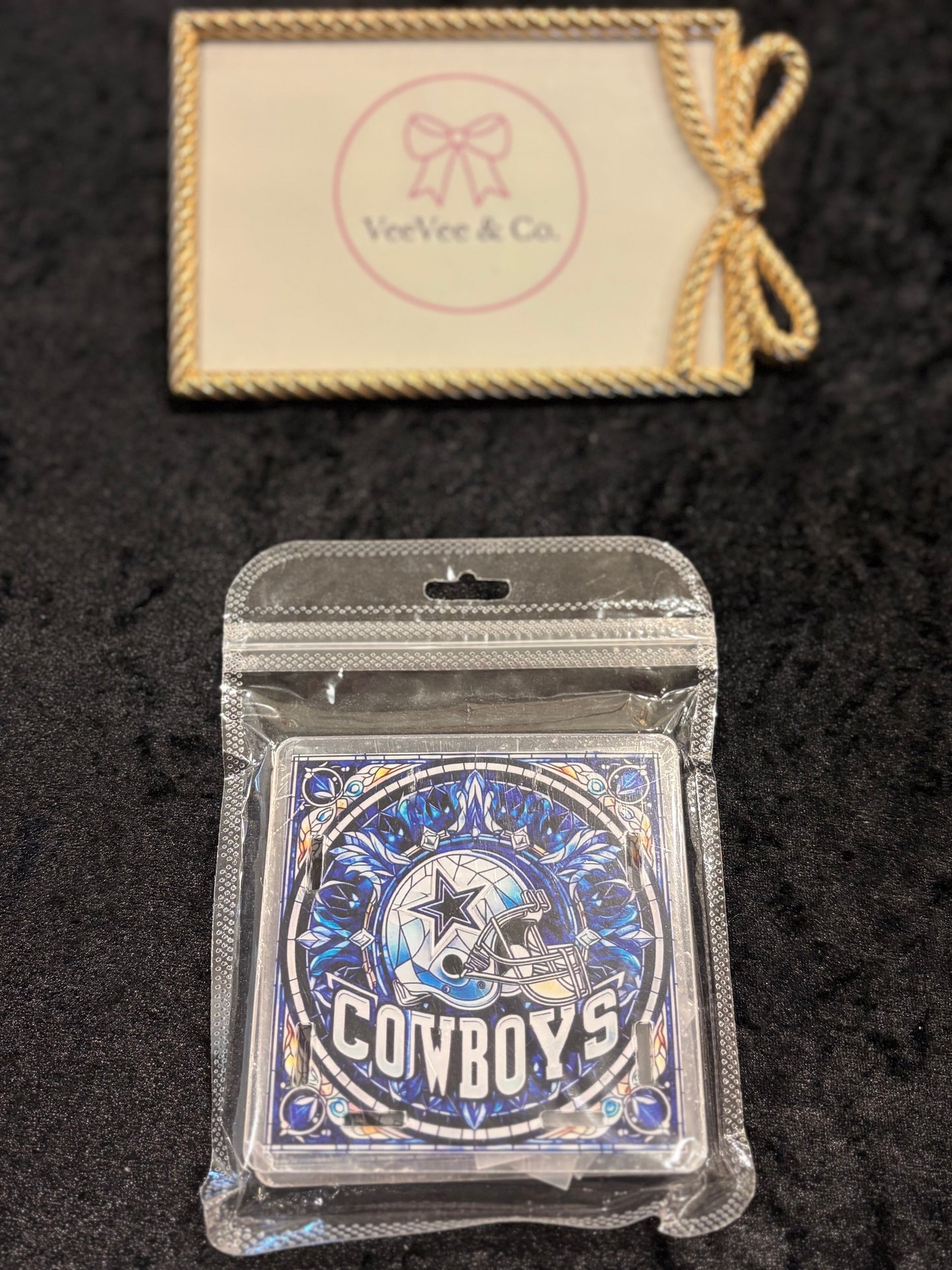 Stained Glass Cowboys Desk Pen Holder