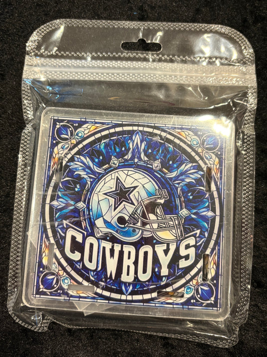 Stained Glass Cowboys Desk Pen Holder