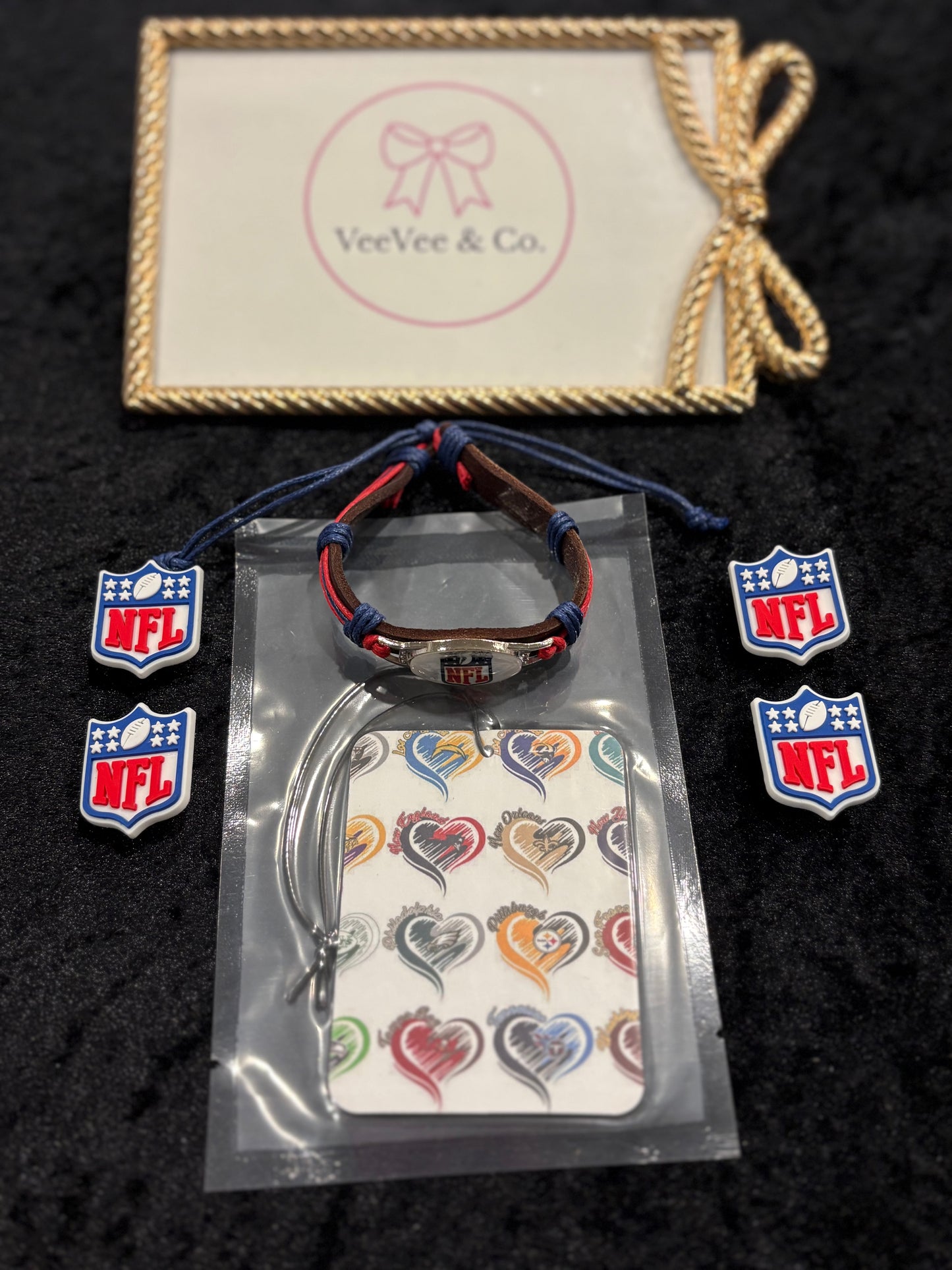 Game Day Vibes NFL Bundle | Croc Charms, Bracelet & Car Freshener