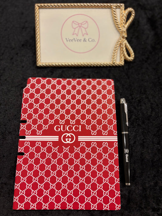 Cherry Luxe Monogram Notebook & Pen Set