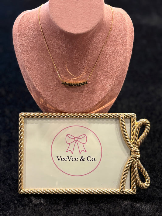 Gold Luxe Monogram Bar Necklace