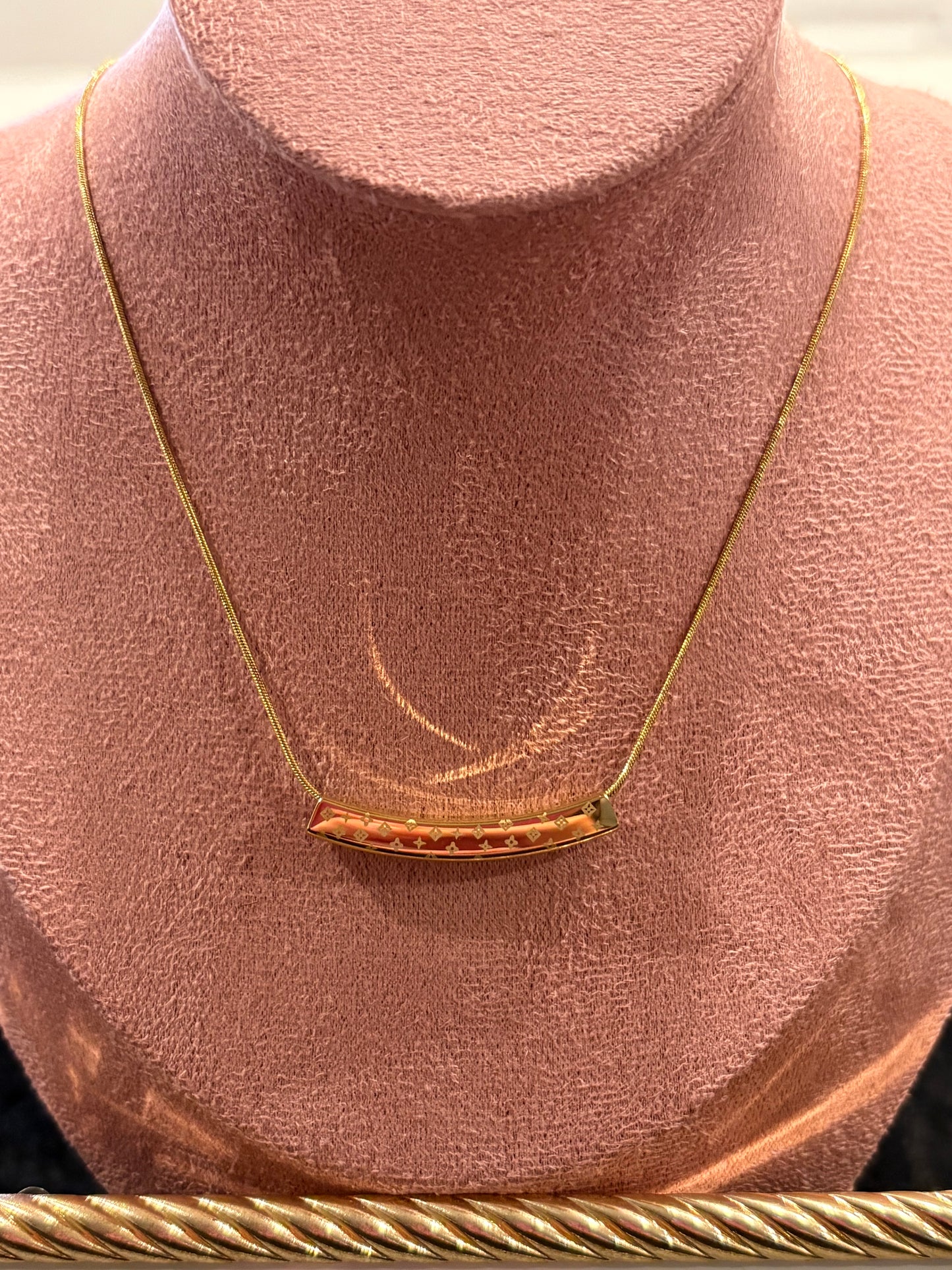 Gold Luxe Monogram Bar Necklace