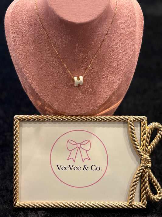 Ivory Icon “H” Pendant Necklace