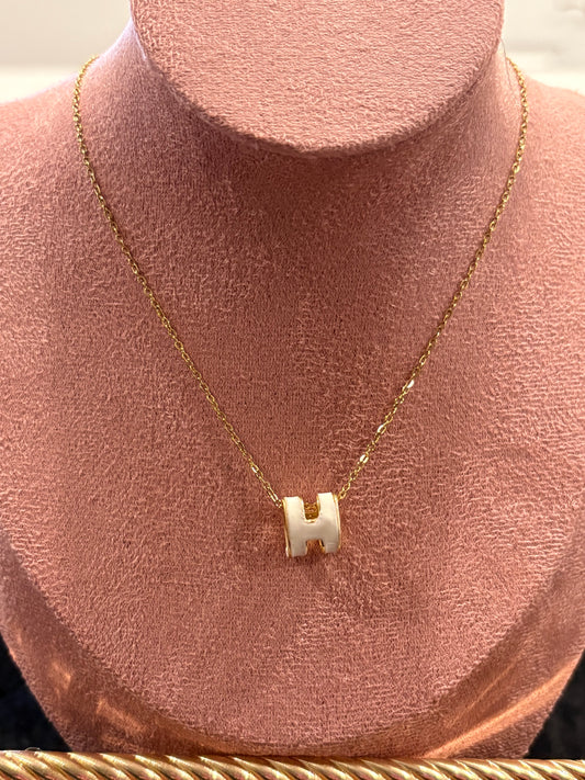 Ivory Icon “H” Pendant Necklace