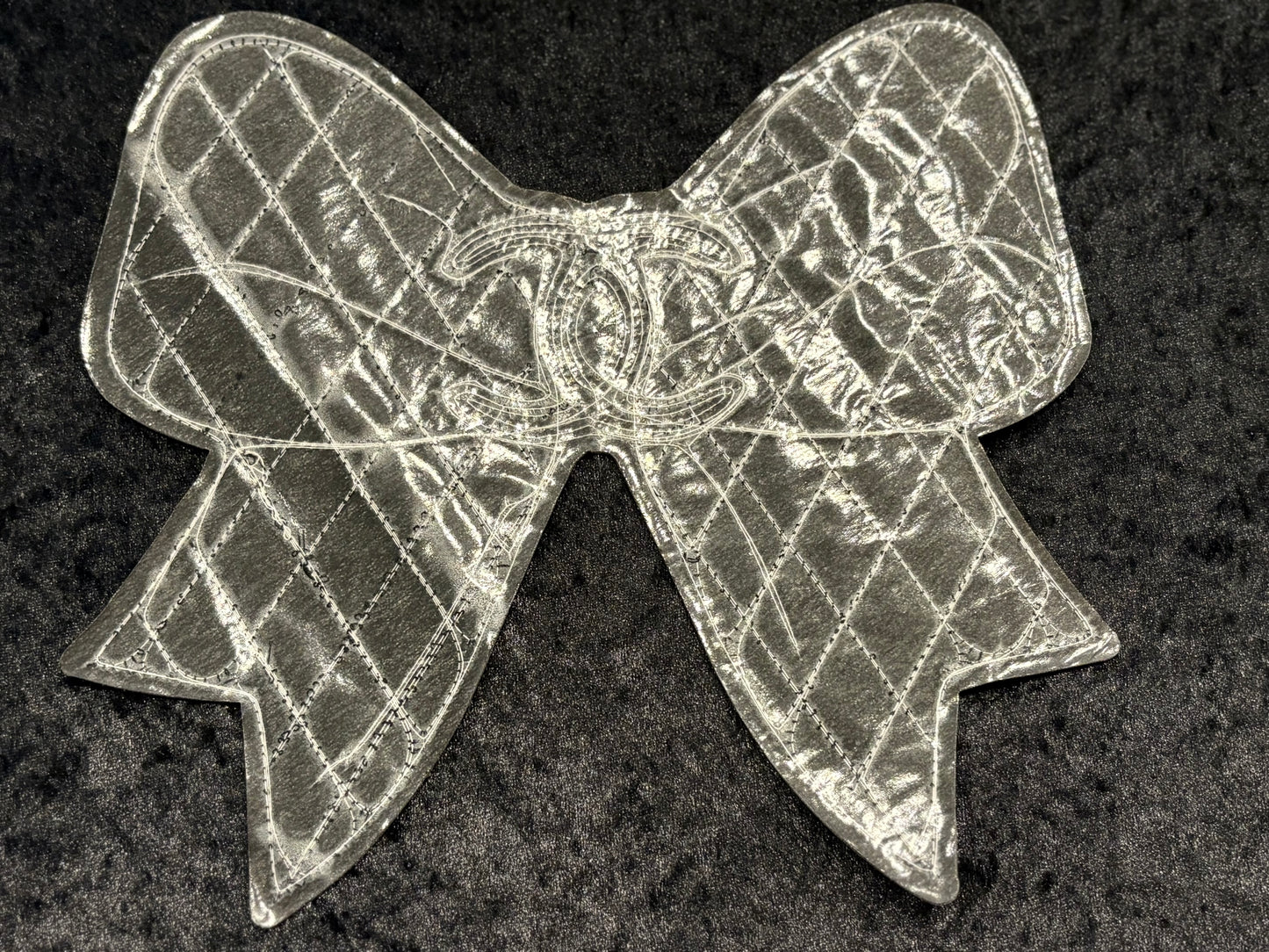 Noir Luxe Sparkle Bow Statement Iron-On Patch