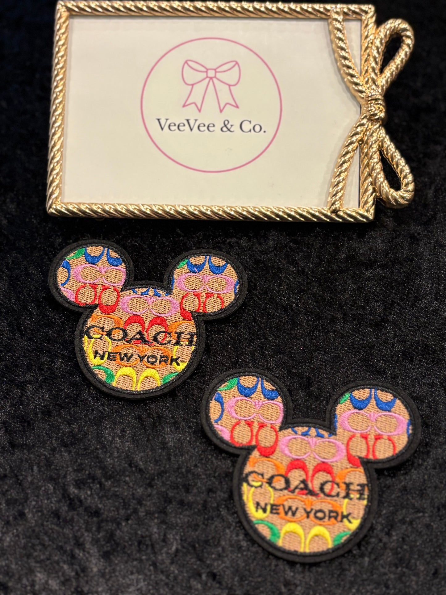 Chic Rainbow Monogram Mickey Iron-On Patch Set