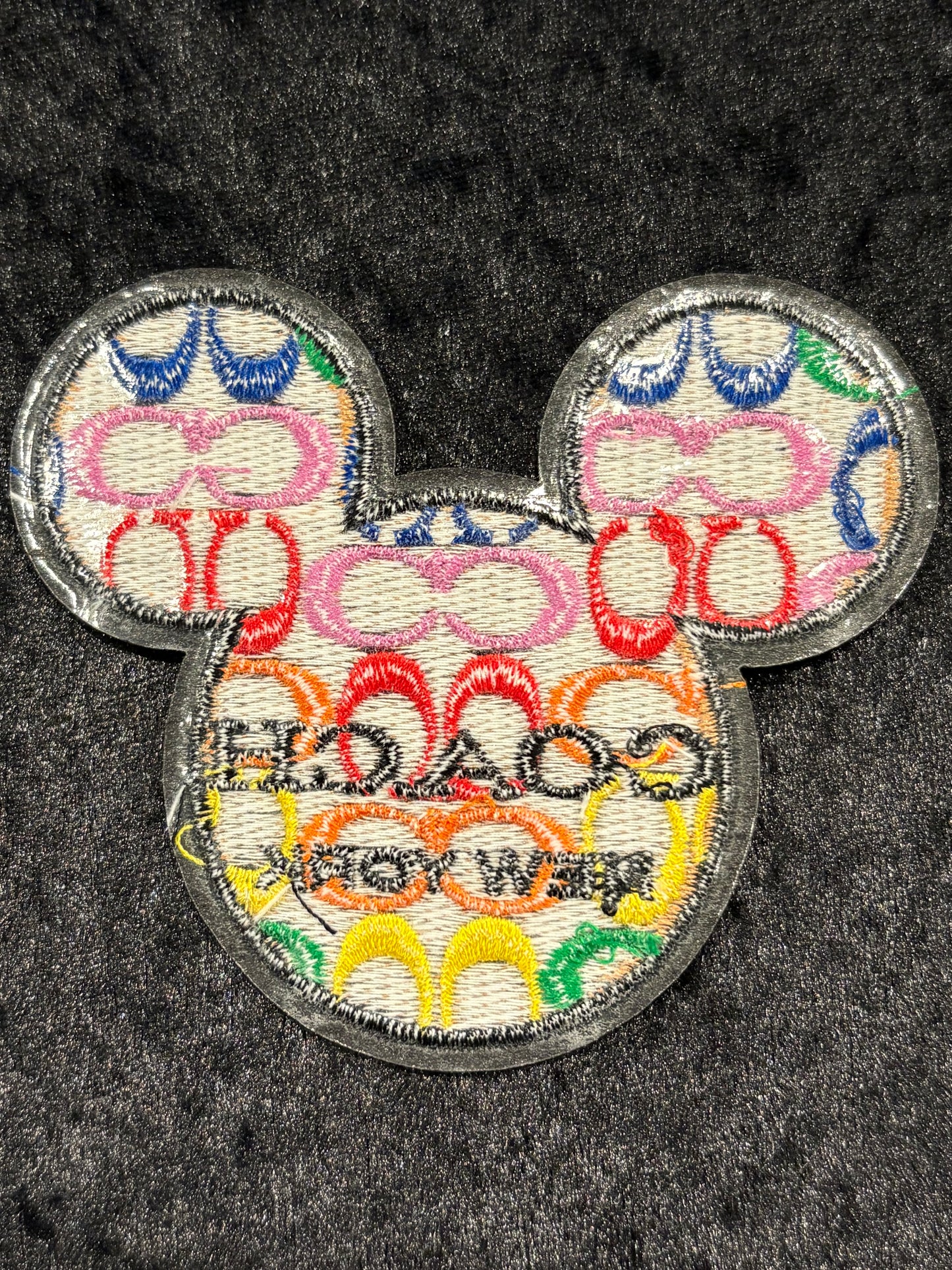 Chic Rainbow Monogram Mickey Iron-On Patch Set