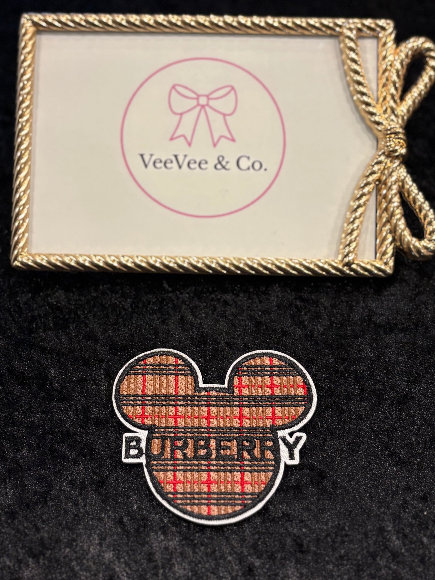Luxe Plaid Mouse Head Iron-On Patch