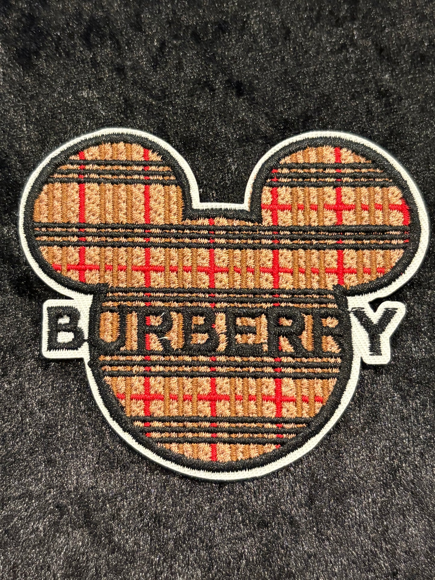 Luxe Plaid Mouse Head Iron-On Patch