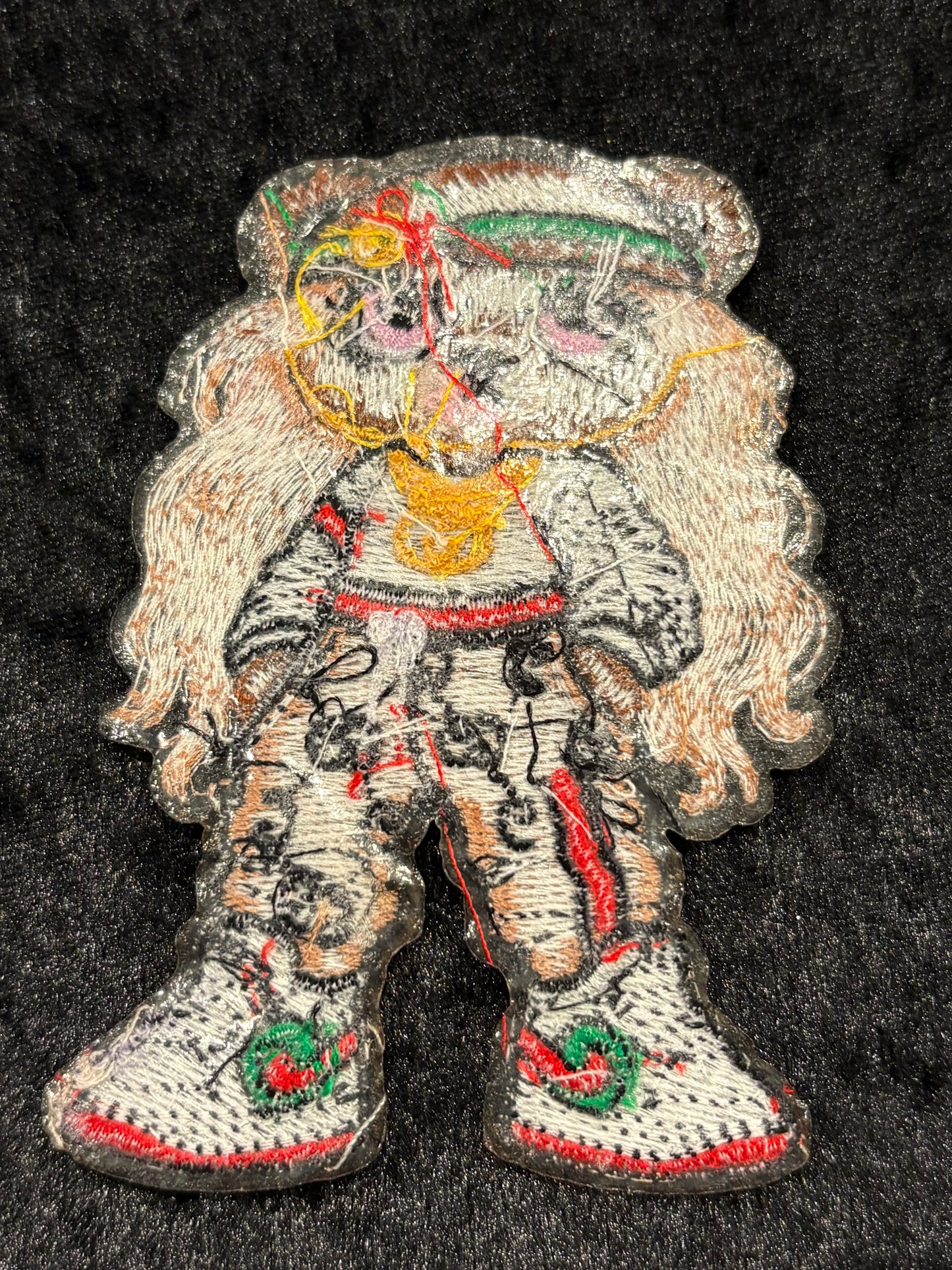 Trendy Glam Teddy Bear Iron-On Patch