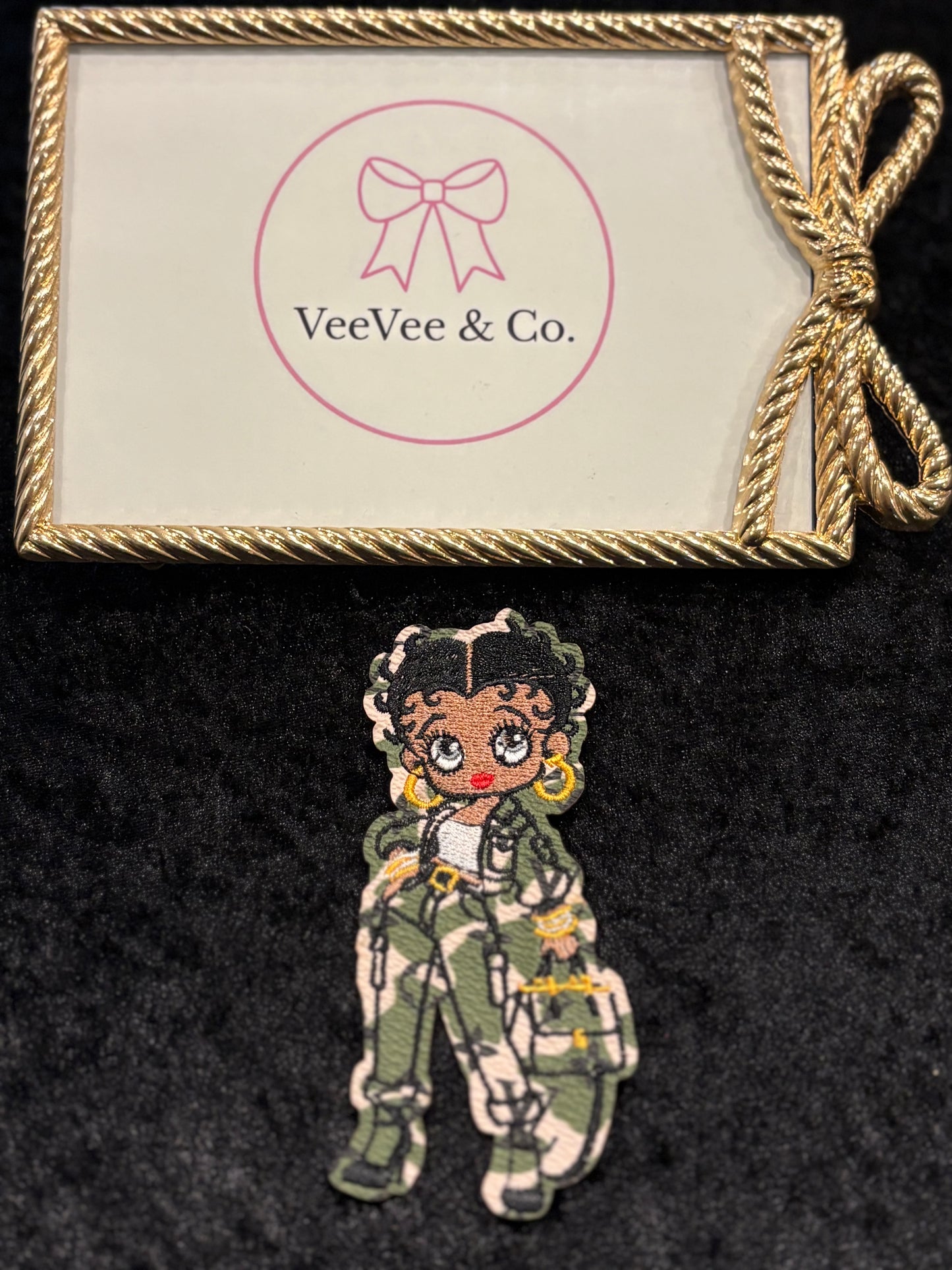 Camo Betty Babe Iron-On Patch