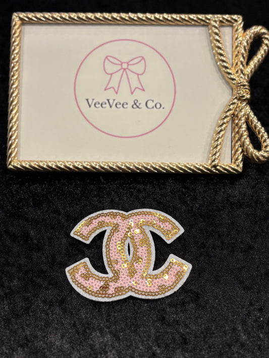 Pink Glam Sequin Cheetah Iron-On Patch