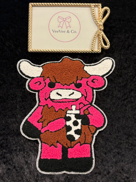 Fluffy & Fierce Highland Cow Iron-On Patch
