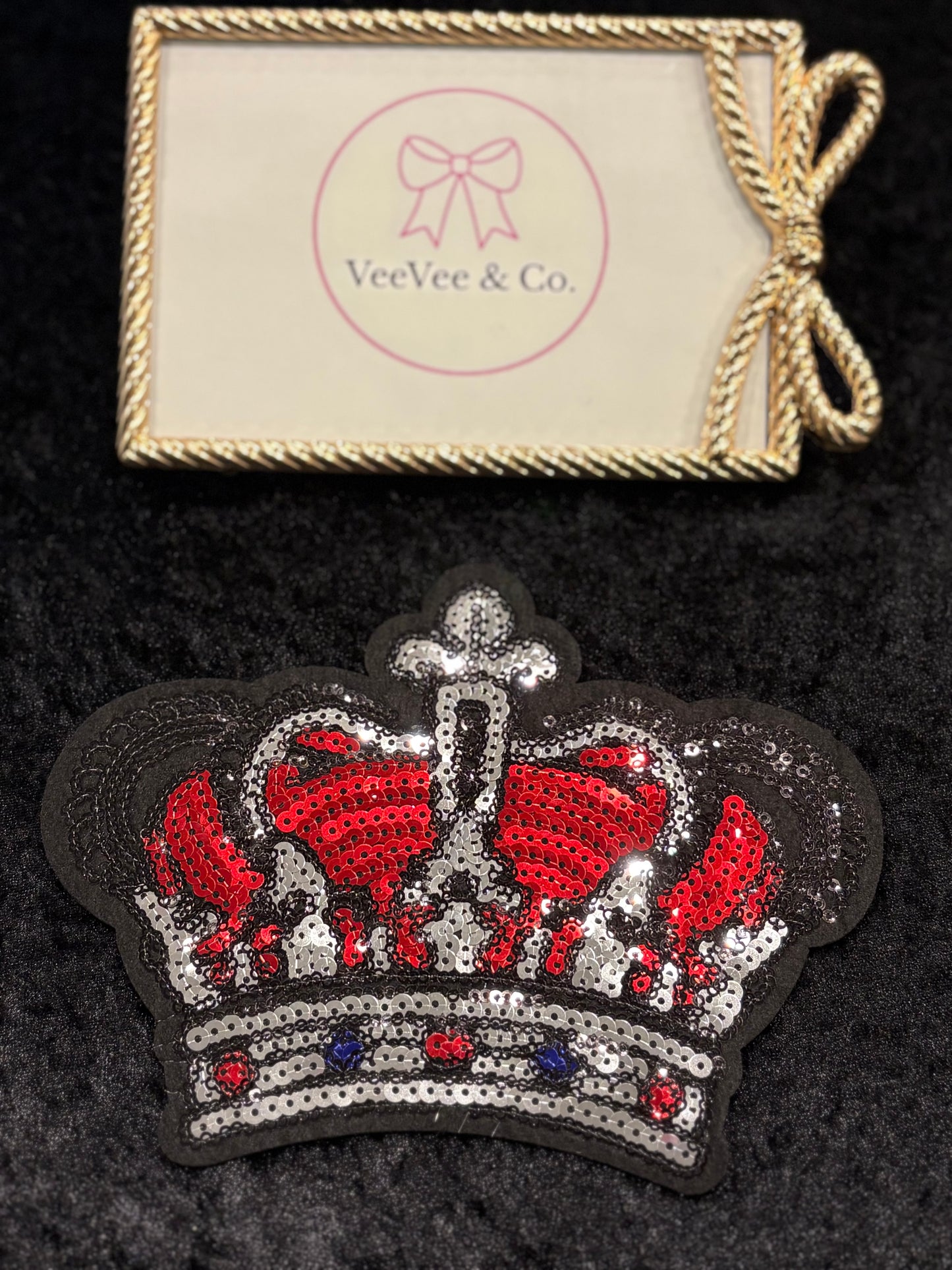 Regal Spark Crown Sequin Iron-On Patch
