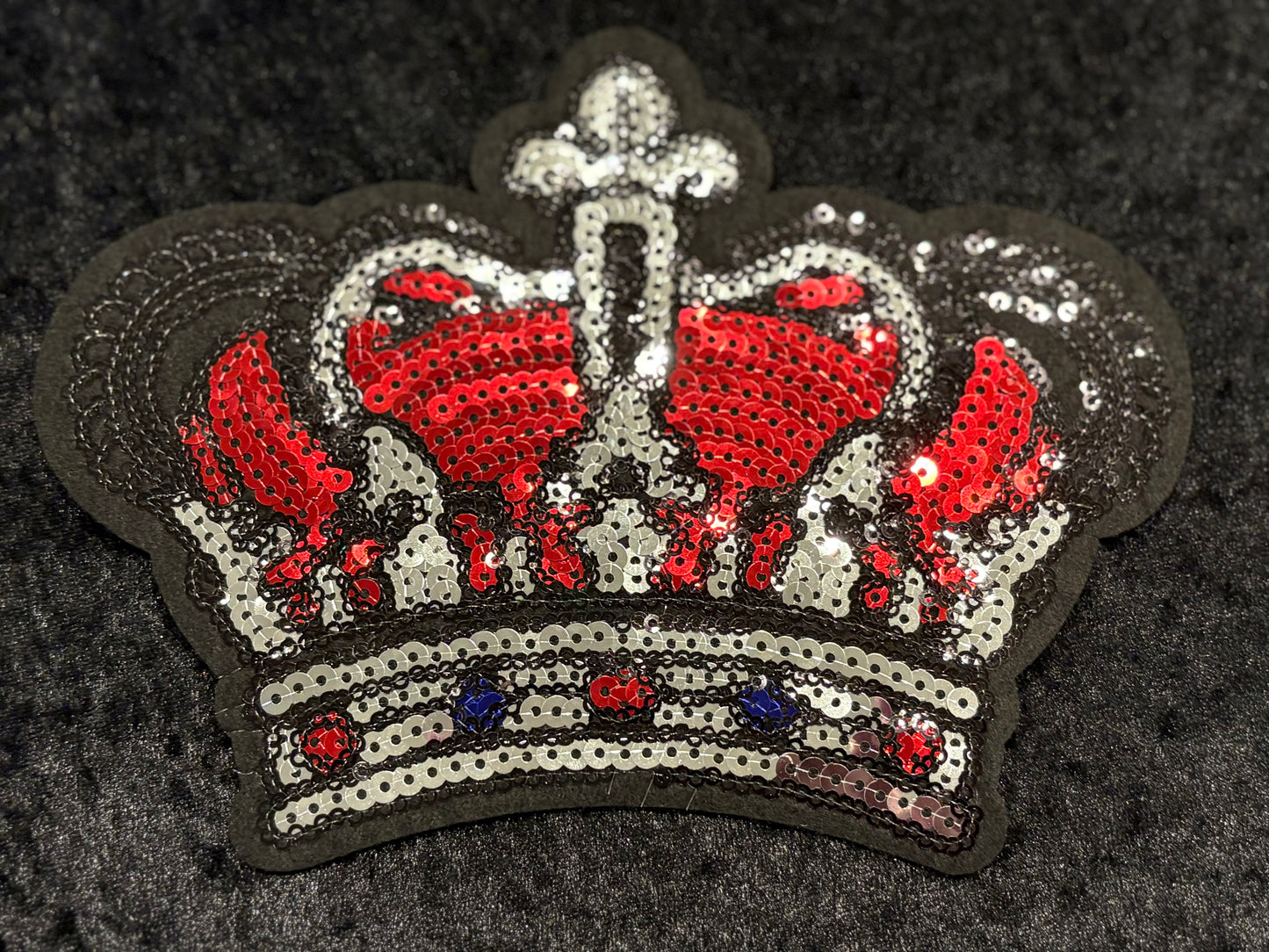 Regal Spark Crown Sequin Iron-On Patch