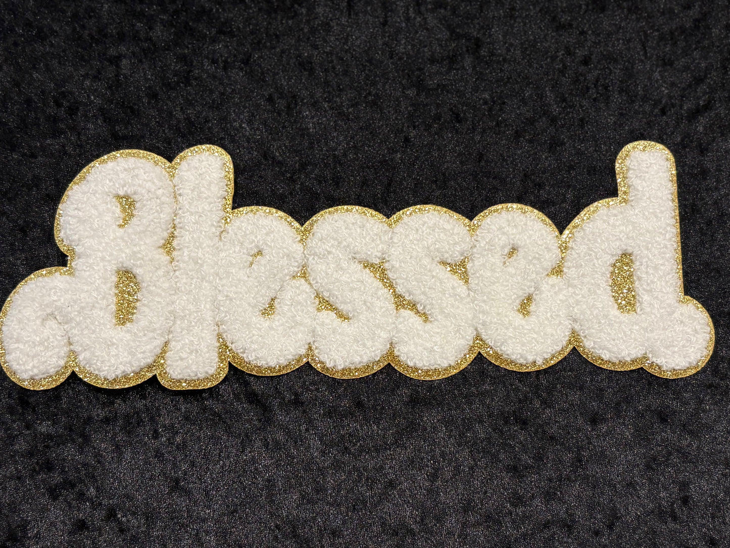 Golden Grace “Blessed” Iron-On Patch