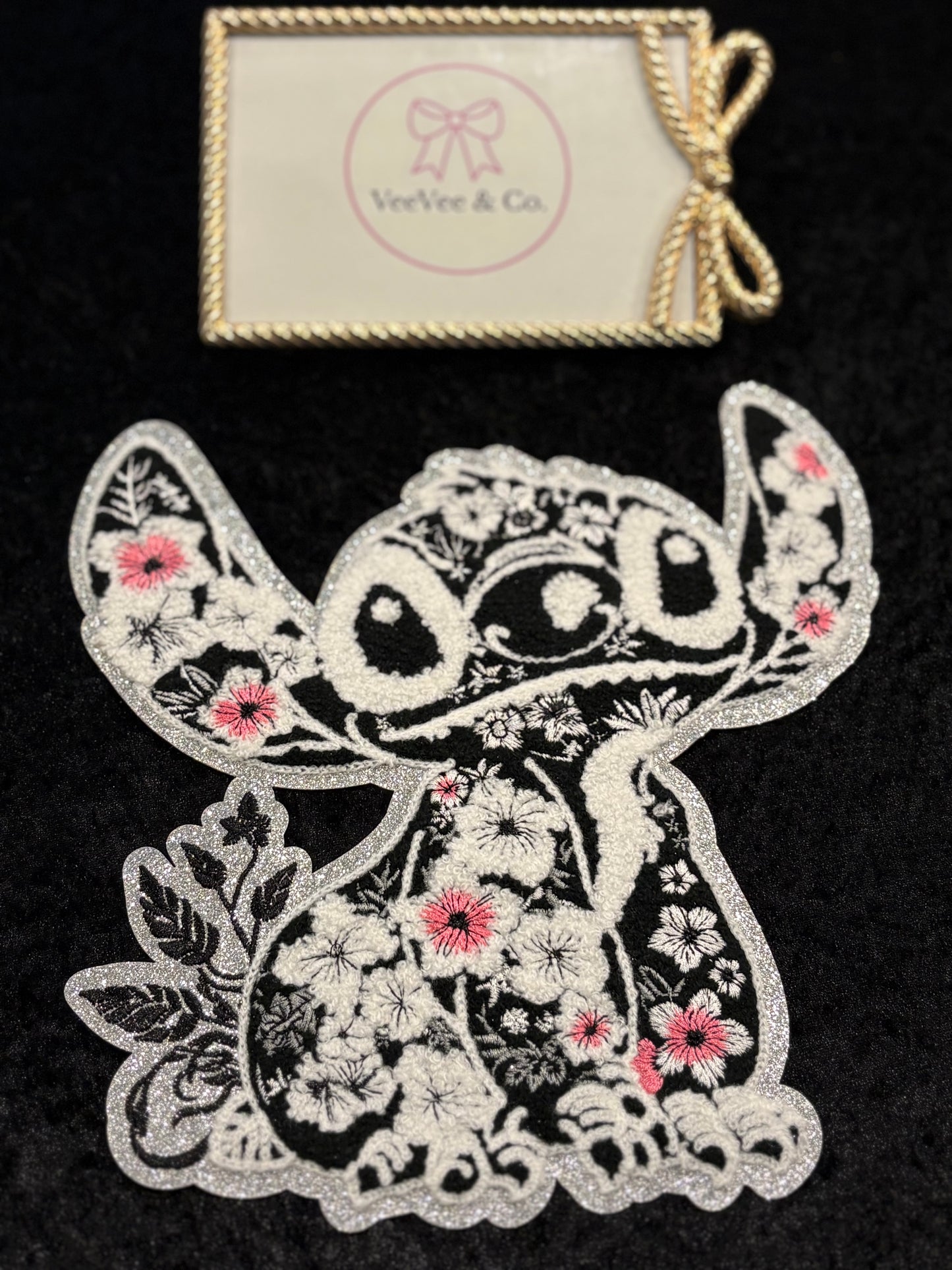Edgy Floral Stitch Iron-On Patch