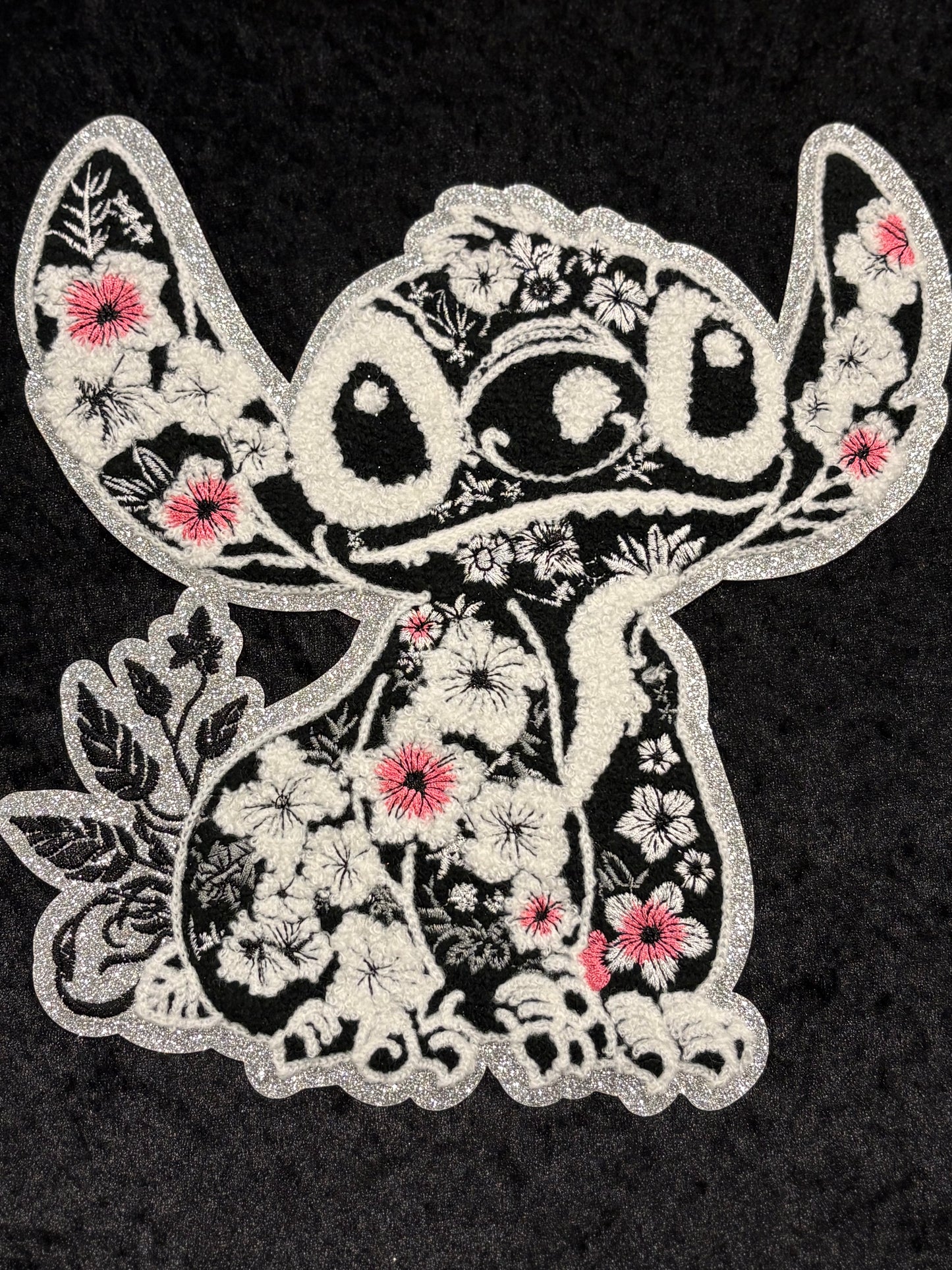 Edgy Floral Stitch Iron-On Patch