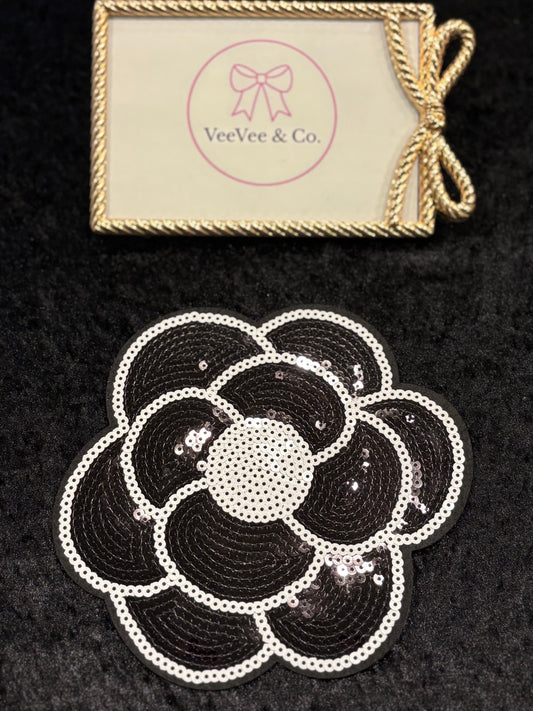 Midnight Bloom Sequin Iron-On Patch