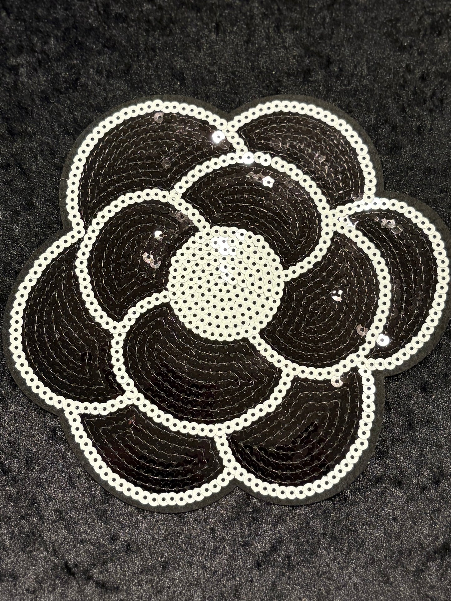 Midnight Bloom Sequin Iron-On Patch