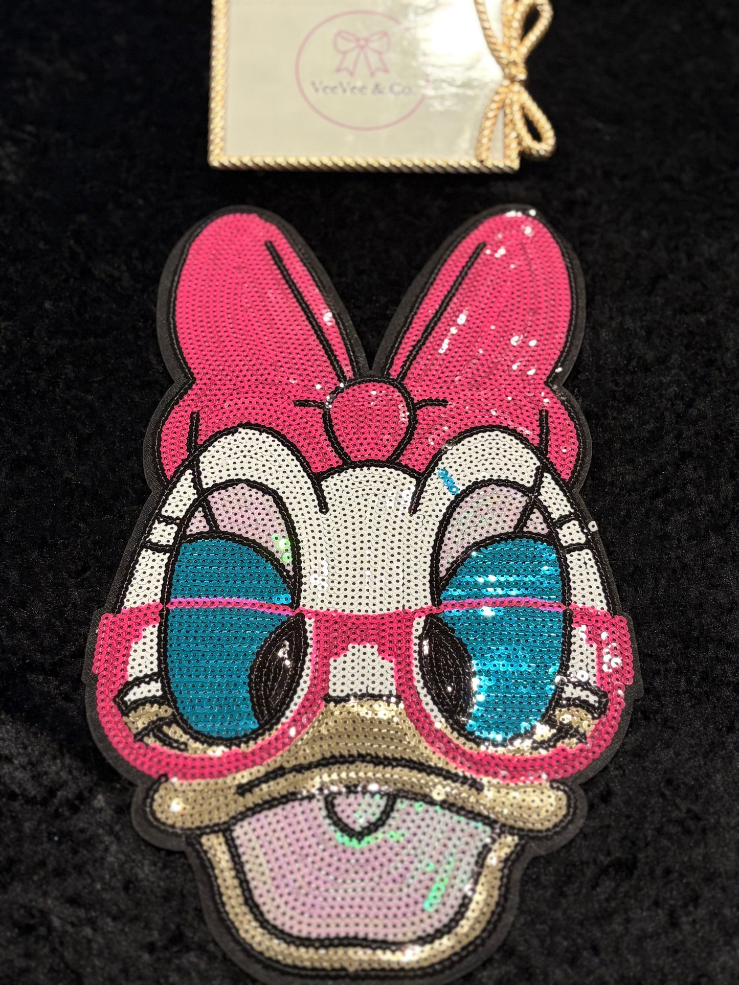Daisy Diva XL Sequin Iron-On Patch