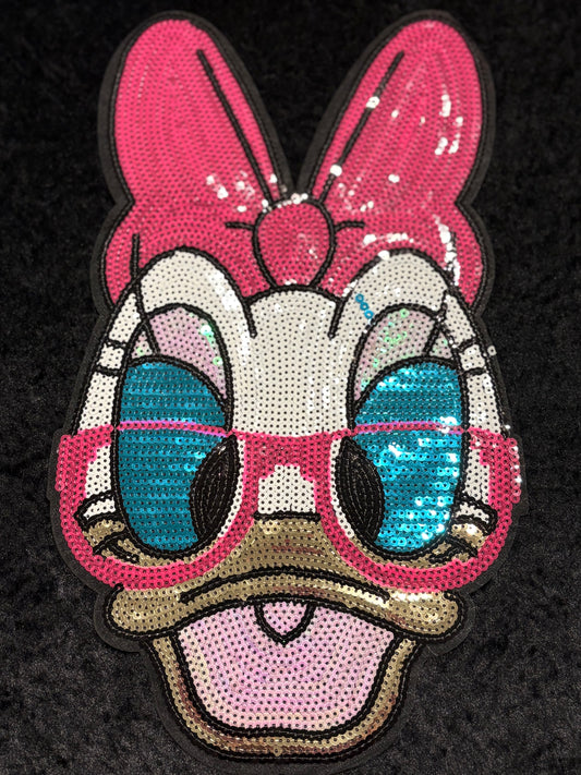Daisy Diva XL Sequin Iron-On Patch