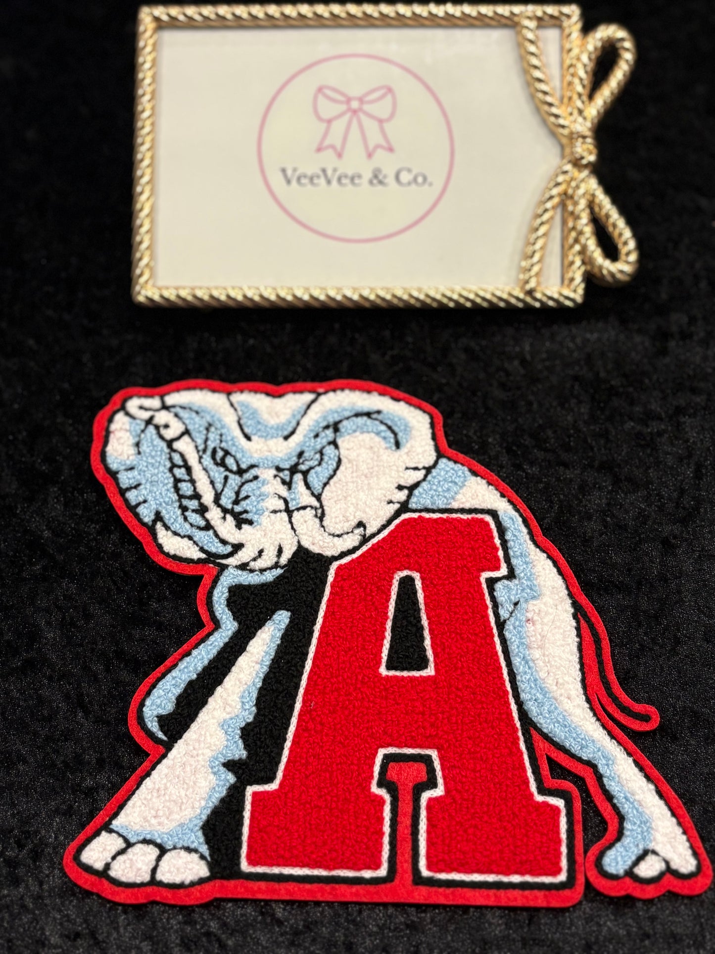 Crimson Pride Elephant Iron-On Patch