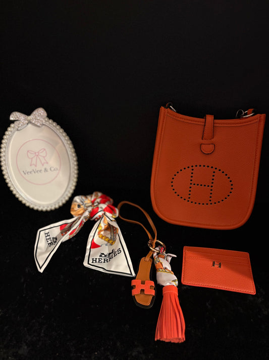 Orange Crush Accessory Set | 4pc Crossbody Bag Bundle