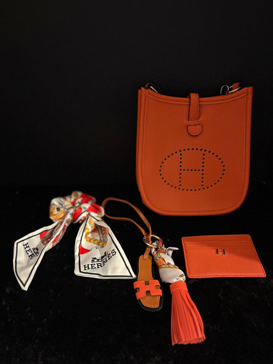 Orange Crush Accessory Set | 4pc Crossbody Bag Bundle