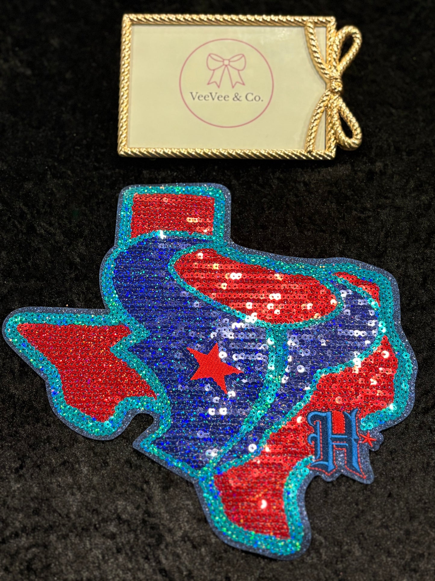 Sparkly Texas Babe XL Sequin Iron-On Patch