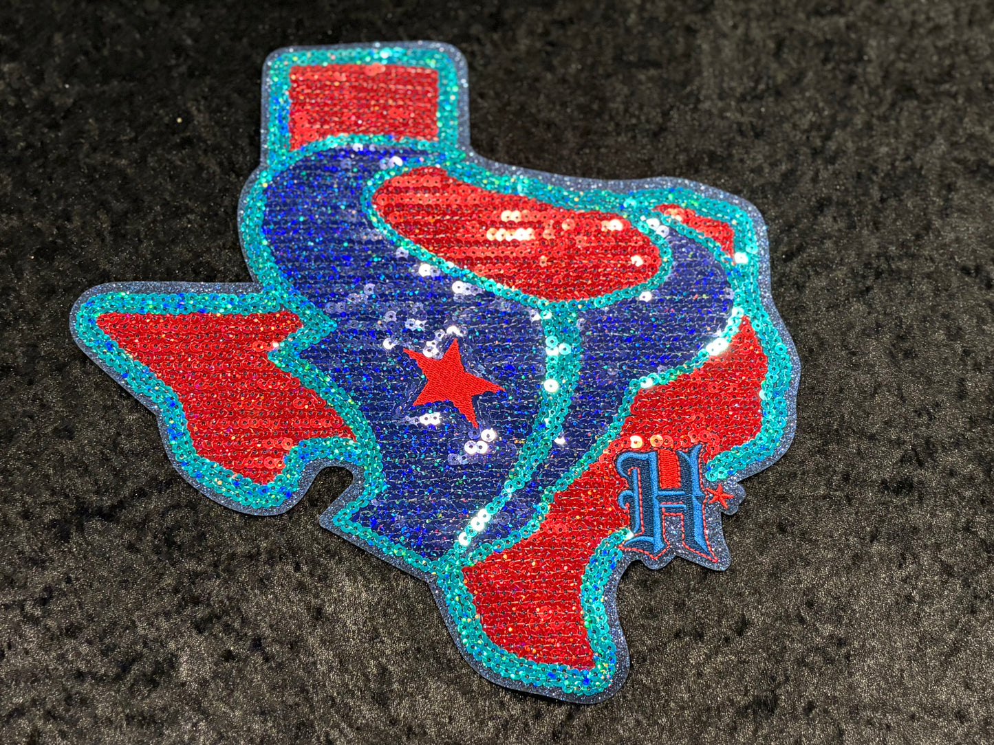 Sparkly Texas Babe XL Sequin Iron-On Patch