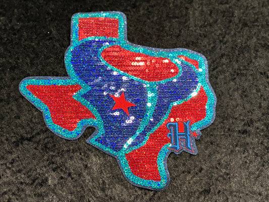 Sparkly Texas Babe XL Sequin Iron-On Patch