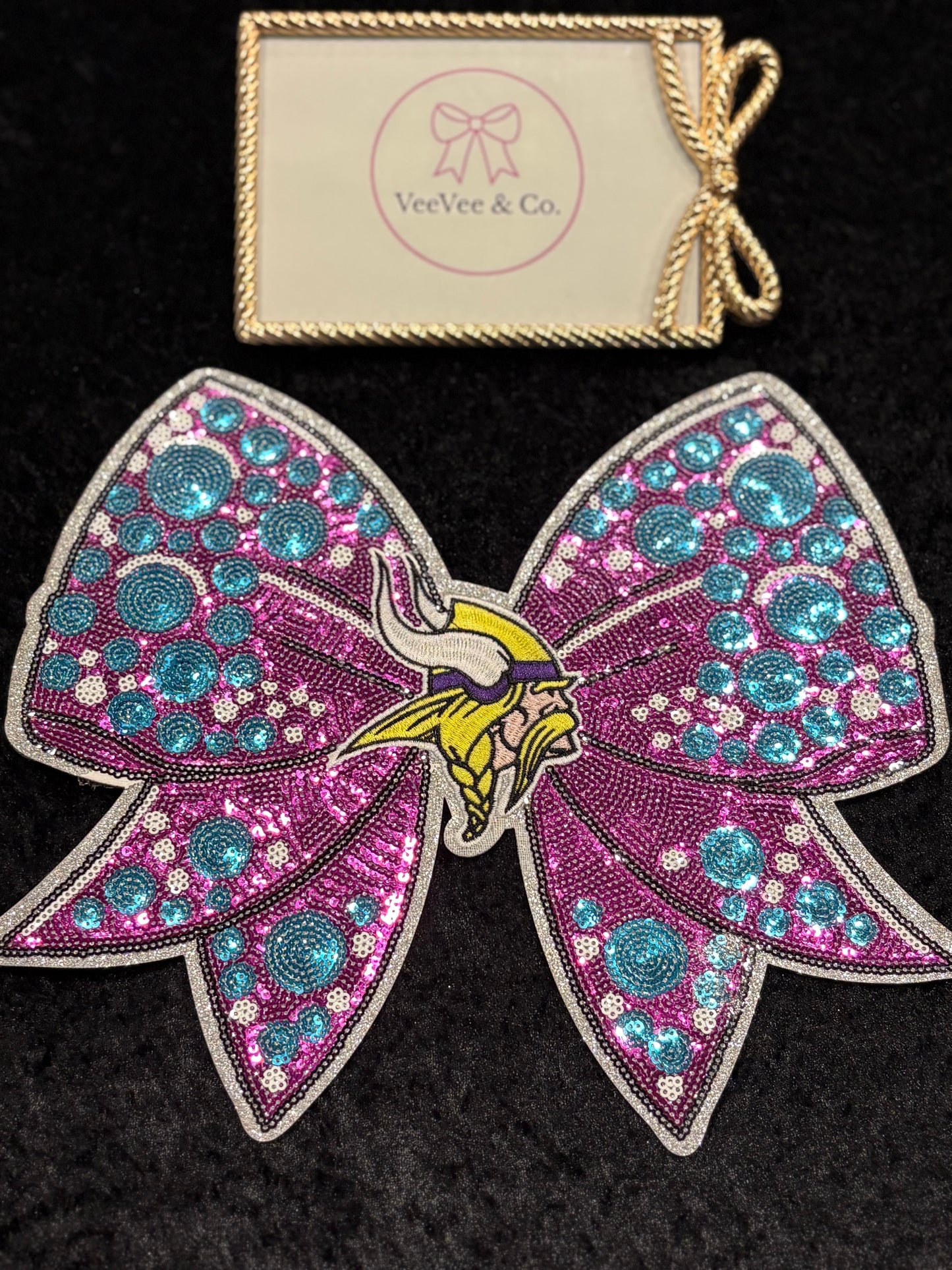 Skol Sparkle Bow Iron-On Patch