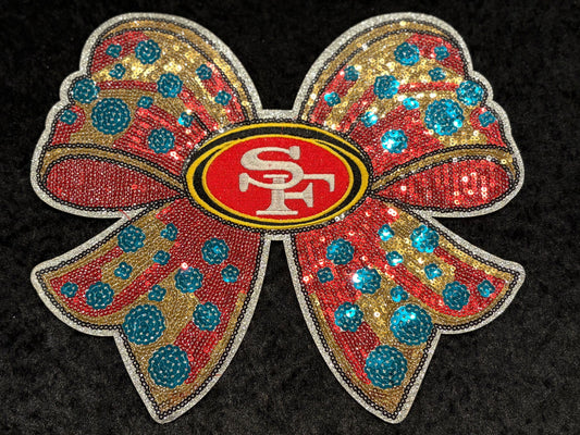 Gold Rush Sparkle Bow Iron-On Patch