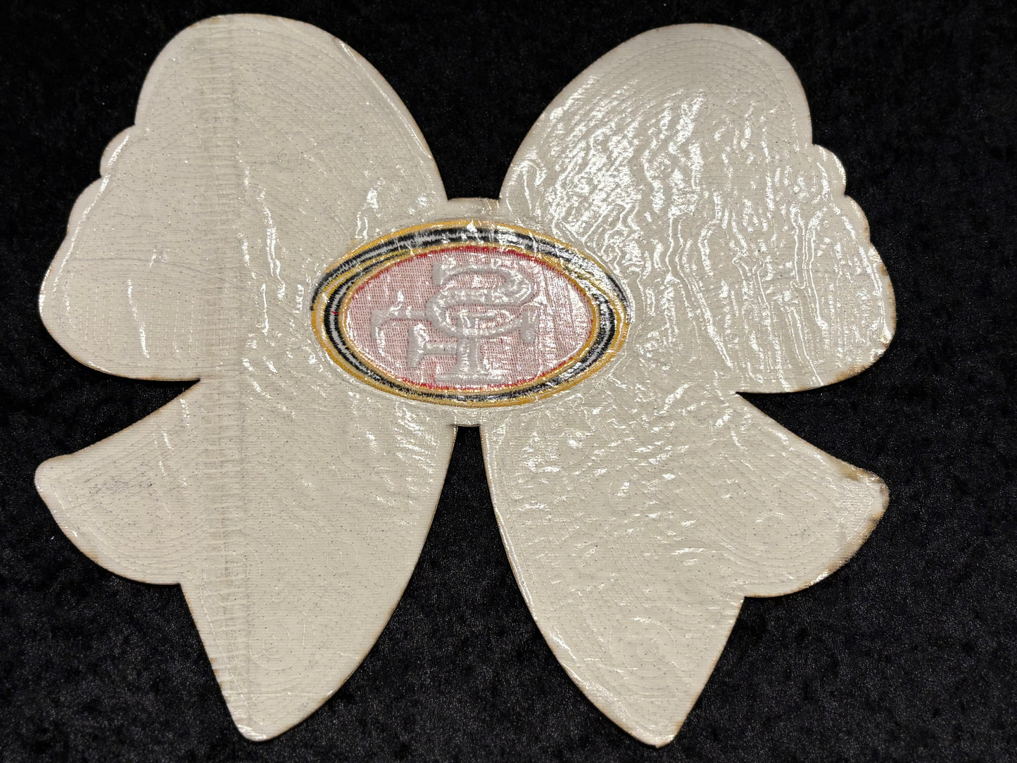 Gold Rush Sparkle Bow Iron-On Patch