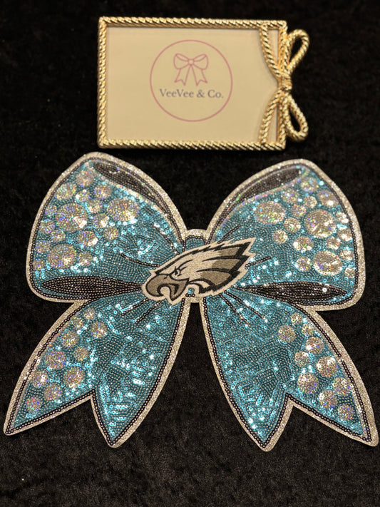 Philly Sparkle Bow Iron-On Patch