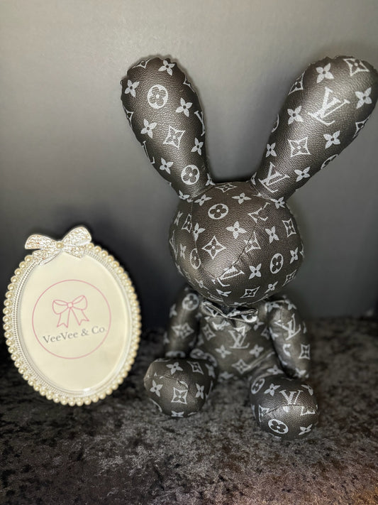 🖤🐰 Midnight Luxe Bunny Plush ✨ | Monogram Cuddle Cutie