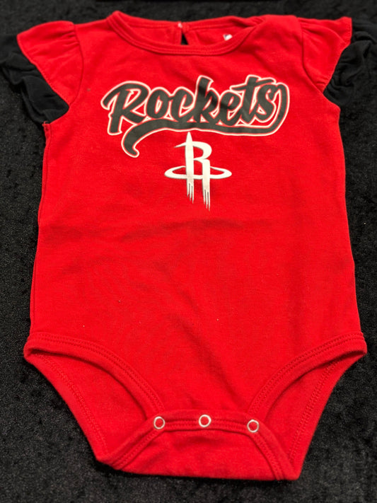 Lil Rockets Ruffle Duo | 2-Pack Houston Rockets Baby Onesies ~ 12M